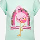 Meisje T-shirt mintgroen met flamingo
