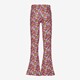 Flared meisjes broek roze met print