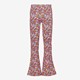 Flared meisjes broek roze met print