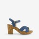 Dames sandalen met hak denim blauw