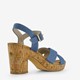 Dames sandalen met hak denim blauw