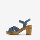 Dames sandalen met hak denim blauw