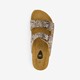 Dames bio slippers zwart met panterprint beige
