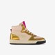 Hoge leren meisjes sneaker roze goud