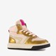 Hoge leren meisjes sneaker roze goud