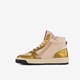 Hoge leren meisjes sneaker roze goud