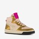 Hoge leren meisjes sneaker roze goud