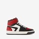 Hoge leren jongens sneakers rood zwart