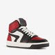 Hoge leren jongens sneakers rood zwart