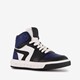 Hoge leren jongens sneakers blauw zwart