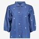 Dames denim spijkerblouse met hartjes