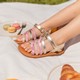 Meisjes sandalen goud roze paars