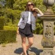 Dames short met broderie zwart