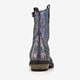 Leren meisjes western boots zwart metallic