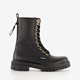 Leren meisjes veterboots zwart