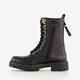 Leren meisjes veterboots zwart