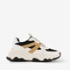 Dames dad sneakers wit beige