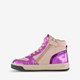 Hoge leren meisjes sneakers paars beige