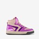 Hoge leren meisjes sneakers paars beige