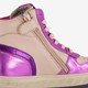 Hoge leren meisjes sneakers paars beige