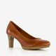 Leren dames pumps cognac