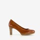 Leren dames pumps cognac