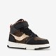 Hoge meisjes sneakers dierenprint zwart