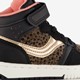 Hoge meisjes sneakers dierenprint zwart