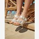 Meisjes bio slippers wit goud