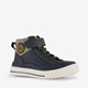 Hoge jongens sneakers blauw met smiley