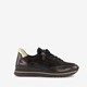 Leren dames sneakers zwart goud