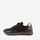Leren dames sneakers zwart goud