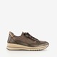 Leren dames sneakers brons beige