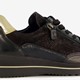 Leren dames sneakers zwart goud