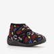 Kinder pantoffels zwart met print