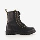 Zwarte meisjes veterboots gouden studs