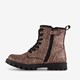 Meisjes veterboots metallic roze zwart