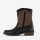 Leren meisjes western boots zwart goud