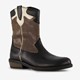 Leren meisjes western boots zwart goud