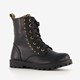 Zwartemeisjes veterboots met gouden studs