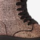 Meisjes veterboots metallic roze zwart