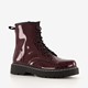 Lak dames veterboots Bordeauxrood