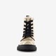 Leren meisjes veterboots goud glitters