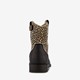 Meisjes enkellaarsjes cheetah print zwart