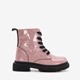 Leren meisjes veterboots roze glitters