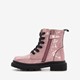 Leren meisjes veterboots roze glitters