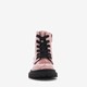 Leren meisjes veterboots roze glitters