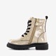 Leren meisjes veterboots goud glitters