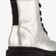 Leren meisjes veterboots zilver