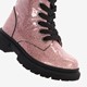 Leren meisjes veterboots roze glitters